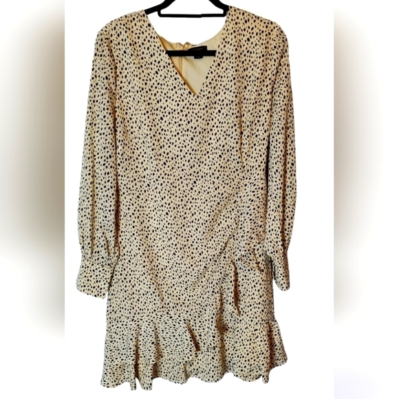 HALOGEN Size Medium Long-Sleeved Ruffle Midi Dress - Picture 1 of 5